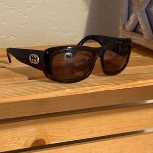 Gucci Black Sunglasses with Brown Tint
